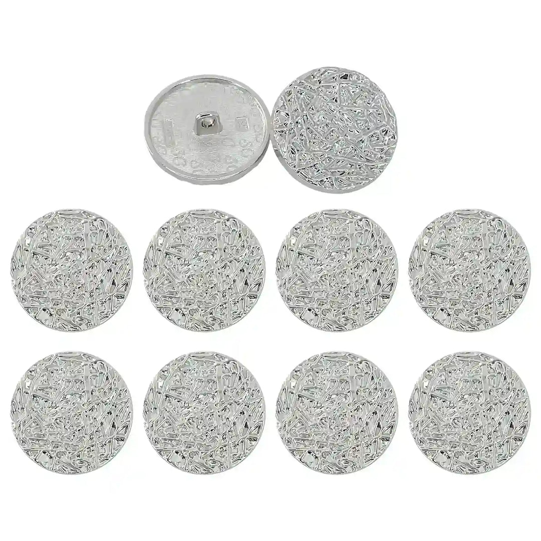 Metal Textured Button Textured Design Matte Silver Metal Buttons | 25mm(40L) – Ani Accessories
