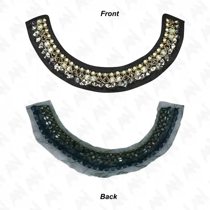 Shiny Beaded Round Neckline