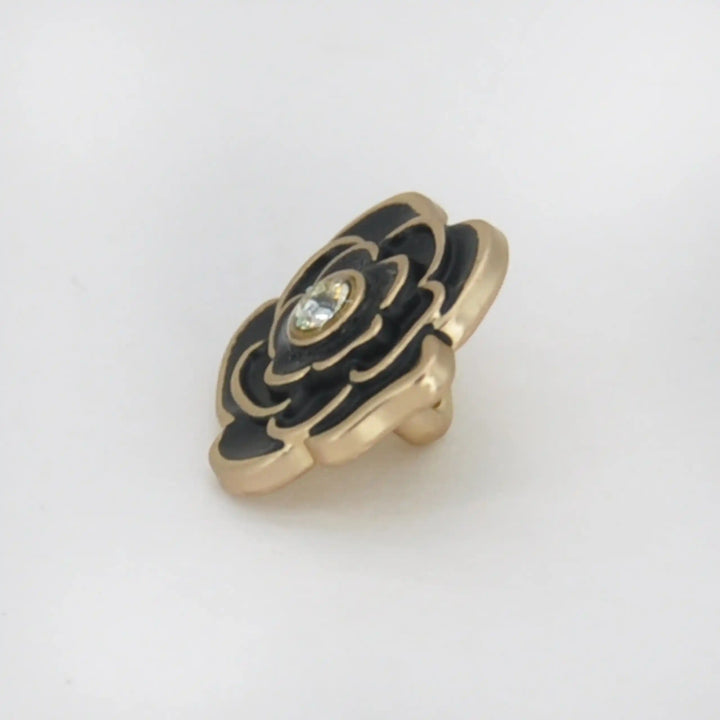 Premium Black Rose Metal Button | 12mm (20L)