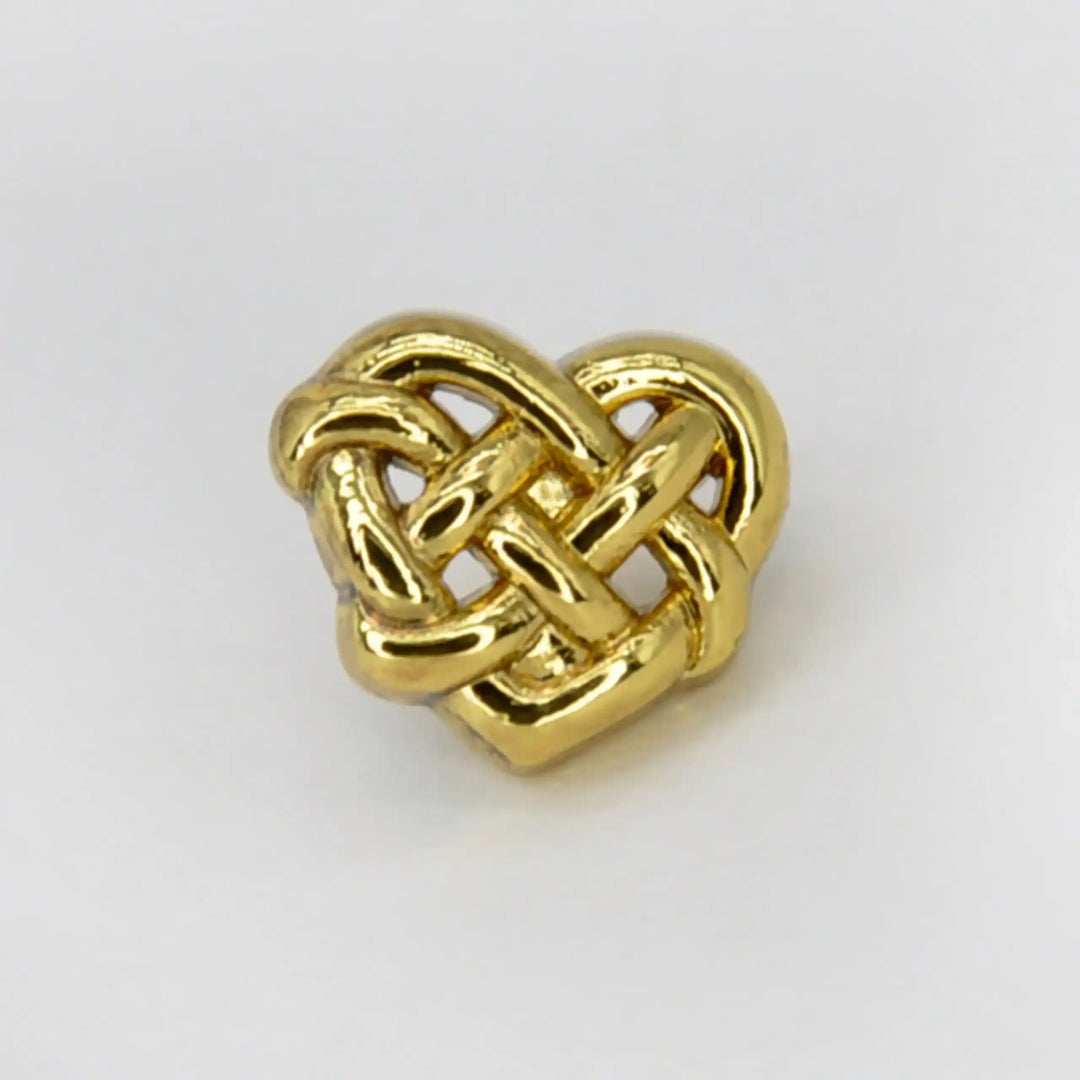 Interlock Heart Shaped Metal Button | 12mm (20L)