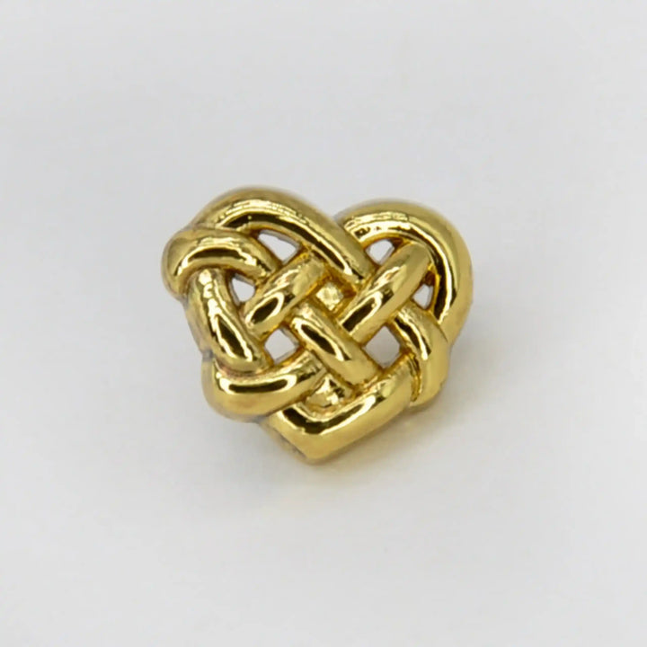 Interlock Heart Shaped Metal Button | 12mm (20L)
