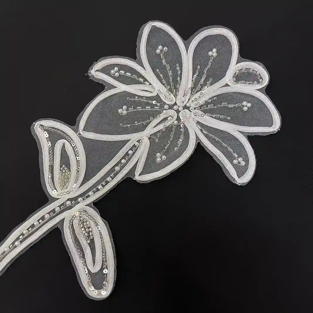 Floral Pearl Beads Patch