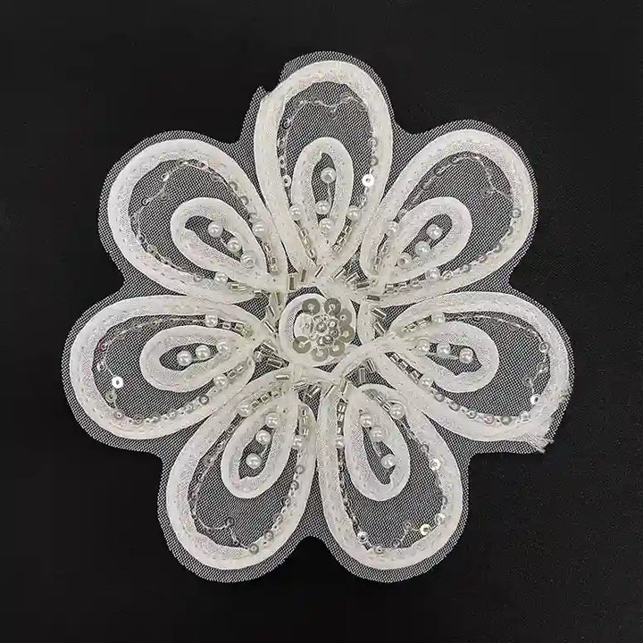 Double Blossom Beaded Patch