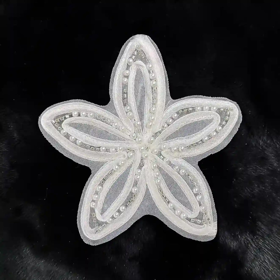 Double Daisy Beaded Organza Stem
