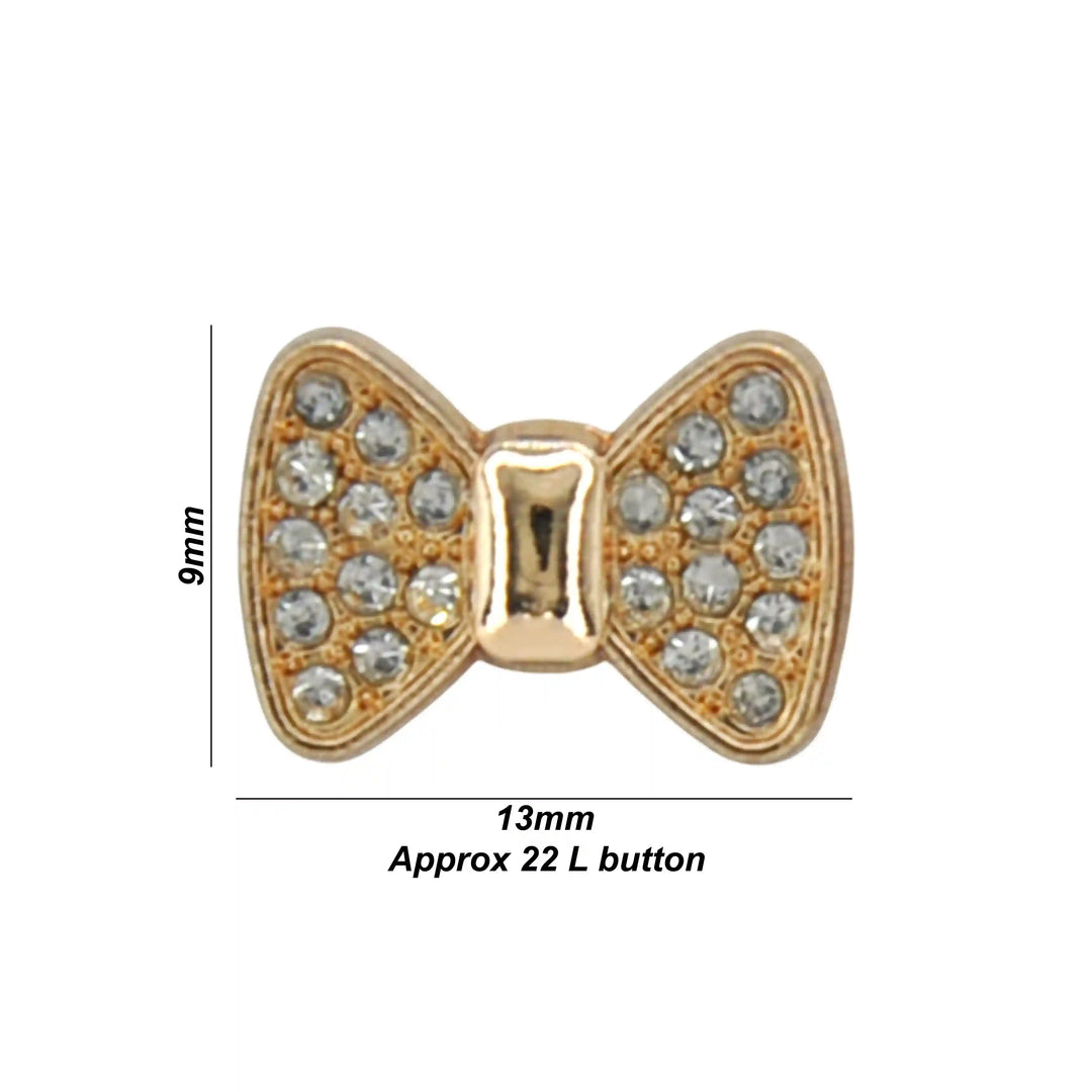 Bow Style Rhinestone Shirt Buttons