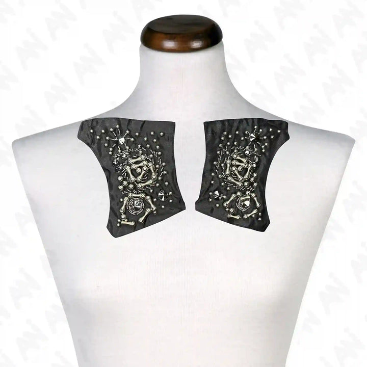 Beads Black Patch 1 Pair
