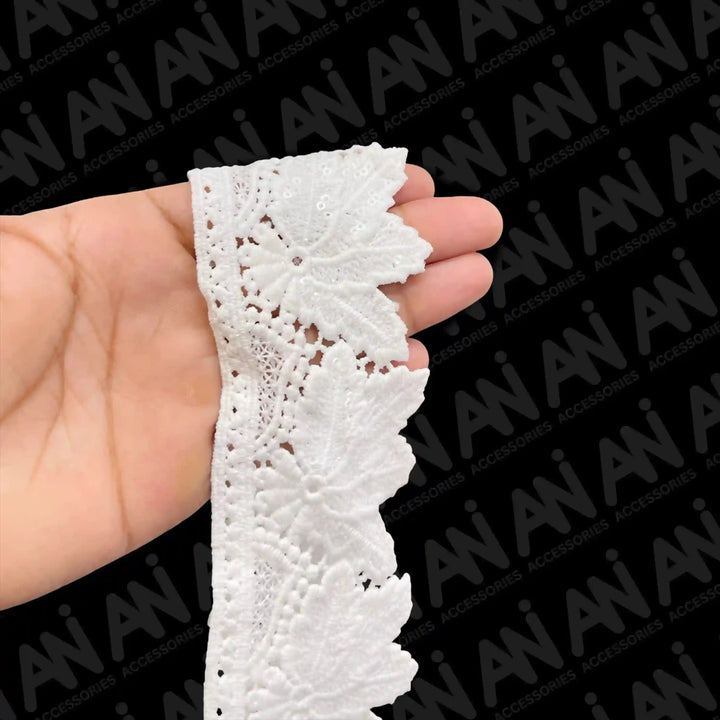 Maple Leaf Design Sequins Lace | 2 Meter