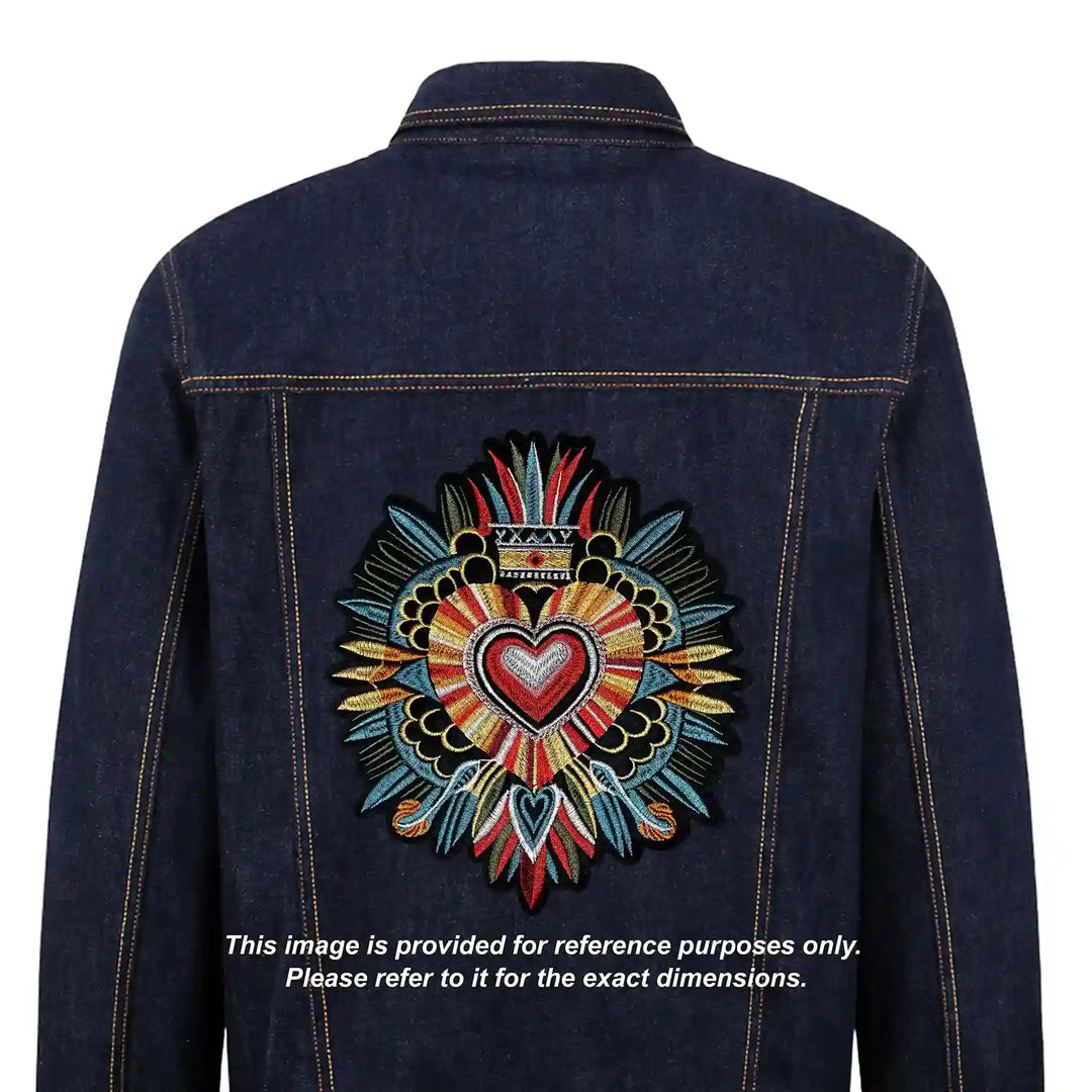 Artisanal Radiant Sacred Heart Mandala Hot fix Patch