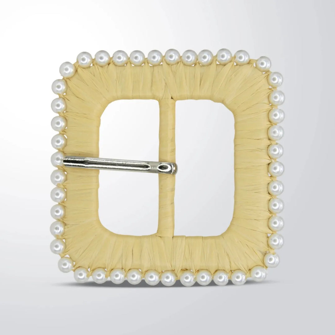 Raffia Pearl Ring Buckle