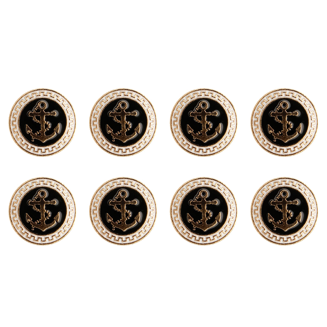 Gold and Black Anchor Metal Buttons