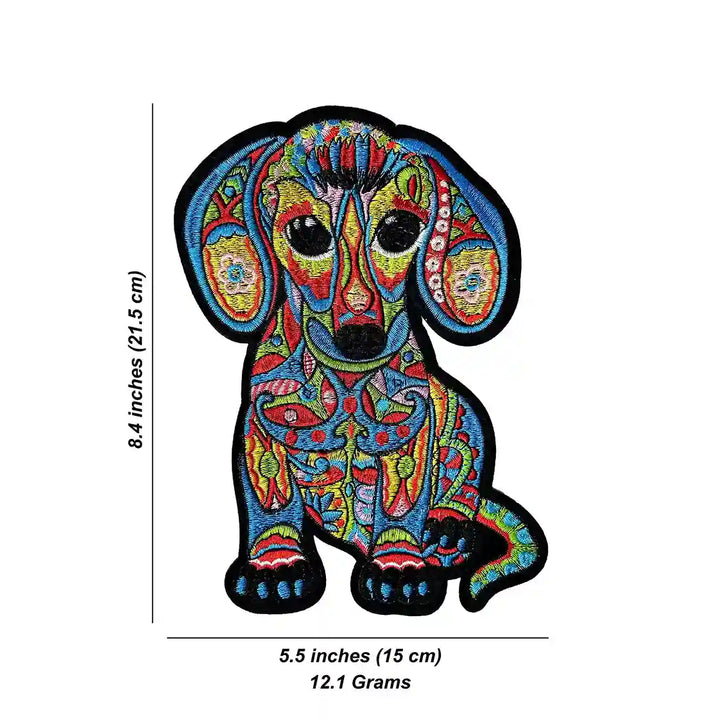 Colorful Folk Art Dog patch