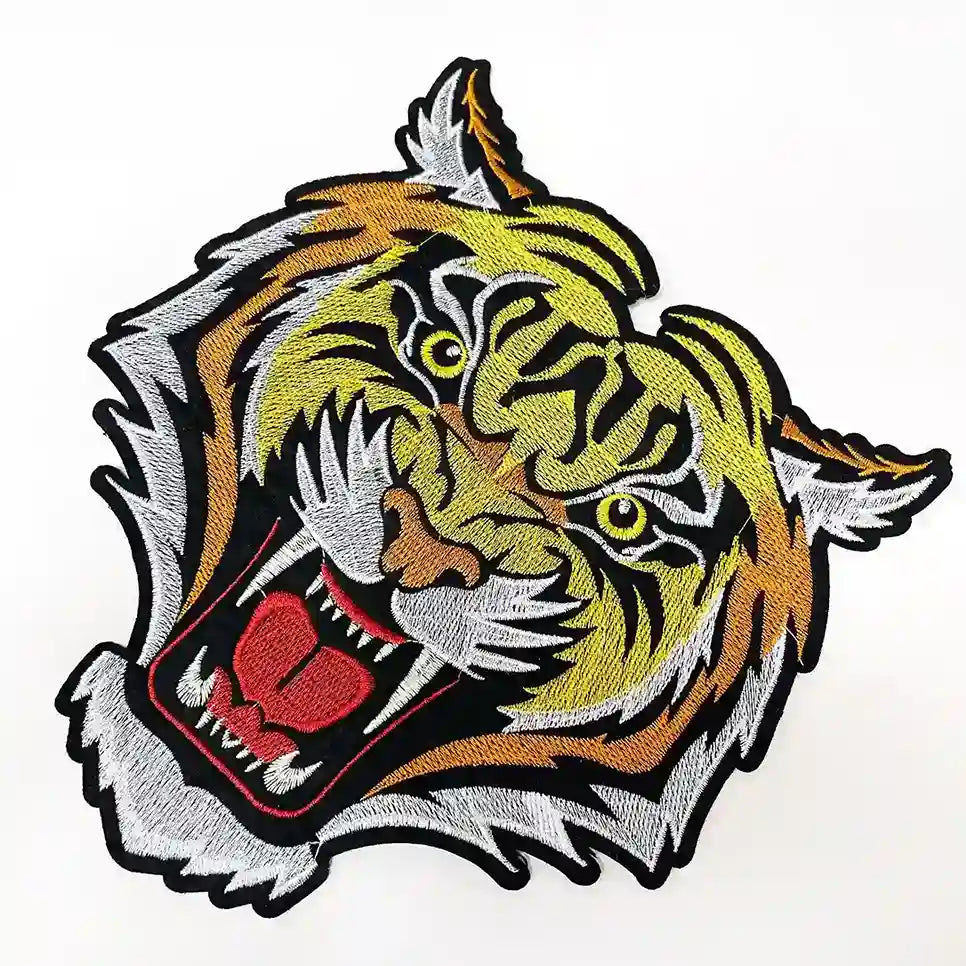 Fierce Roaring Tiger Head Embroidery Patch