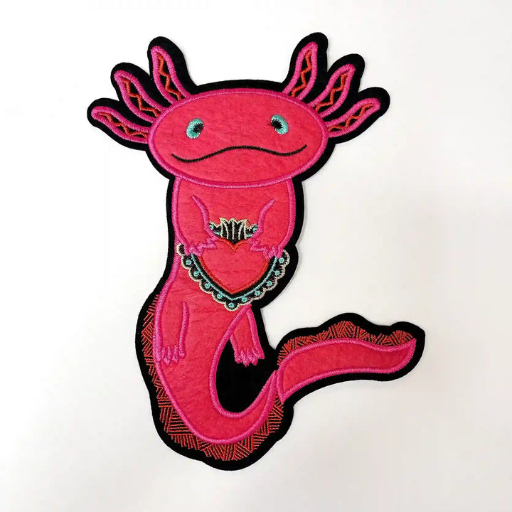 Cute Pink Axolotl Embroidered Patch
