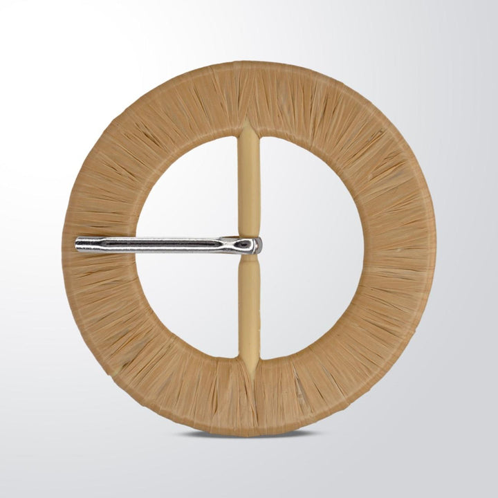 Handcrafted Natural Brown Raffia Buckle | 3.1 inches (8cm)