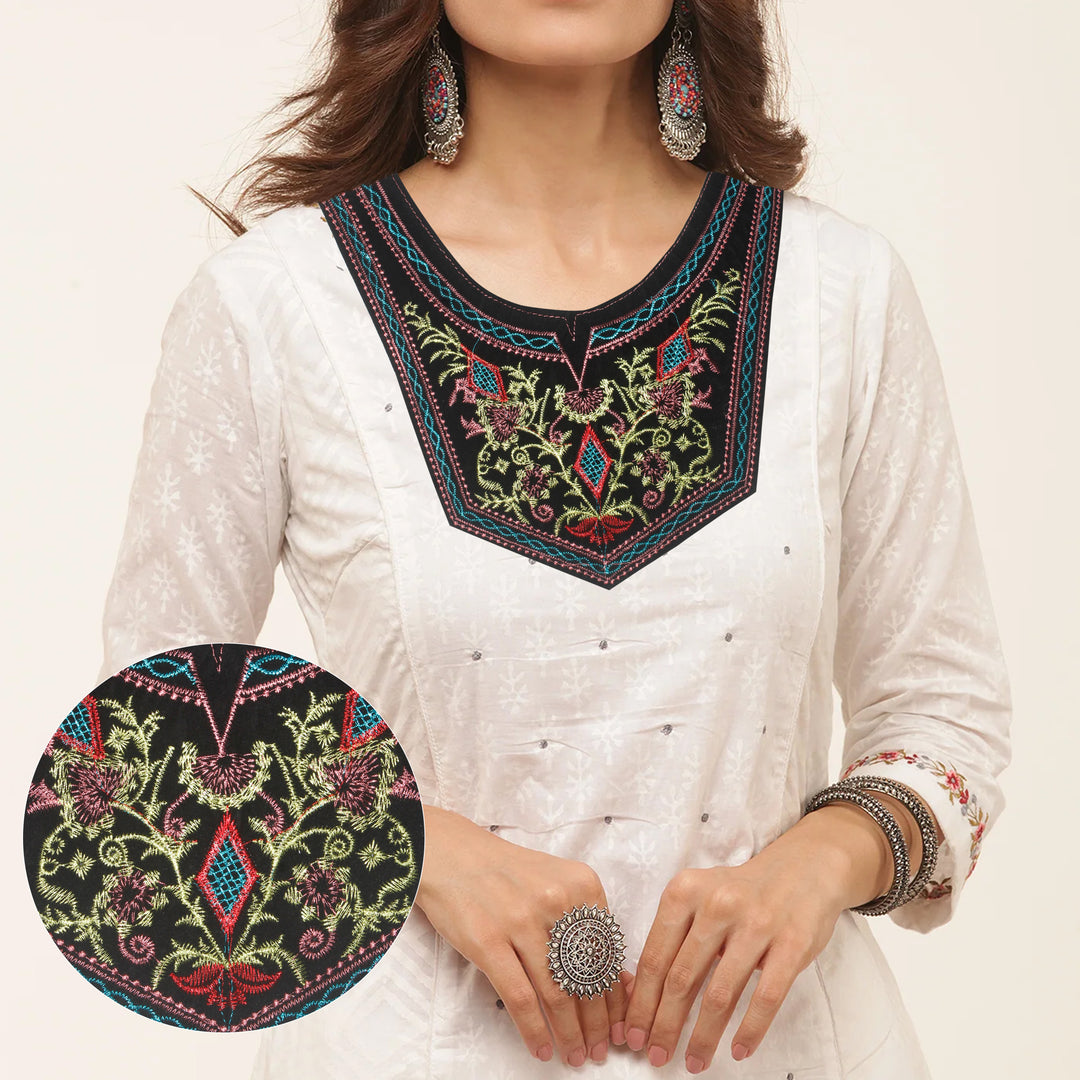 Leafy Labyrinth Ethnic Neckline