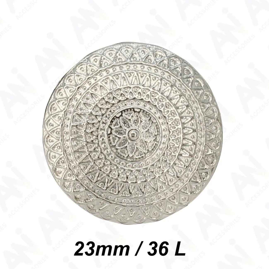 Embossed Floral Metal Buttons | 18mm(28L) & 23mm(36L)
