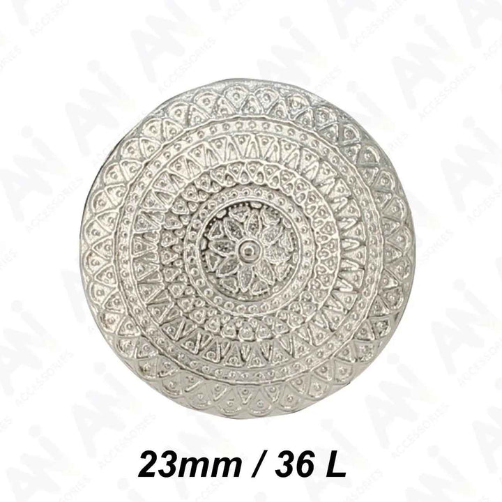 Embossed Floral Metal Buttons | 18mm(28L) & 23mm(36L)