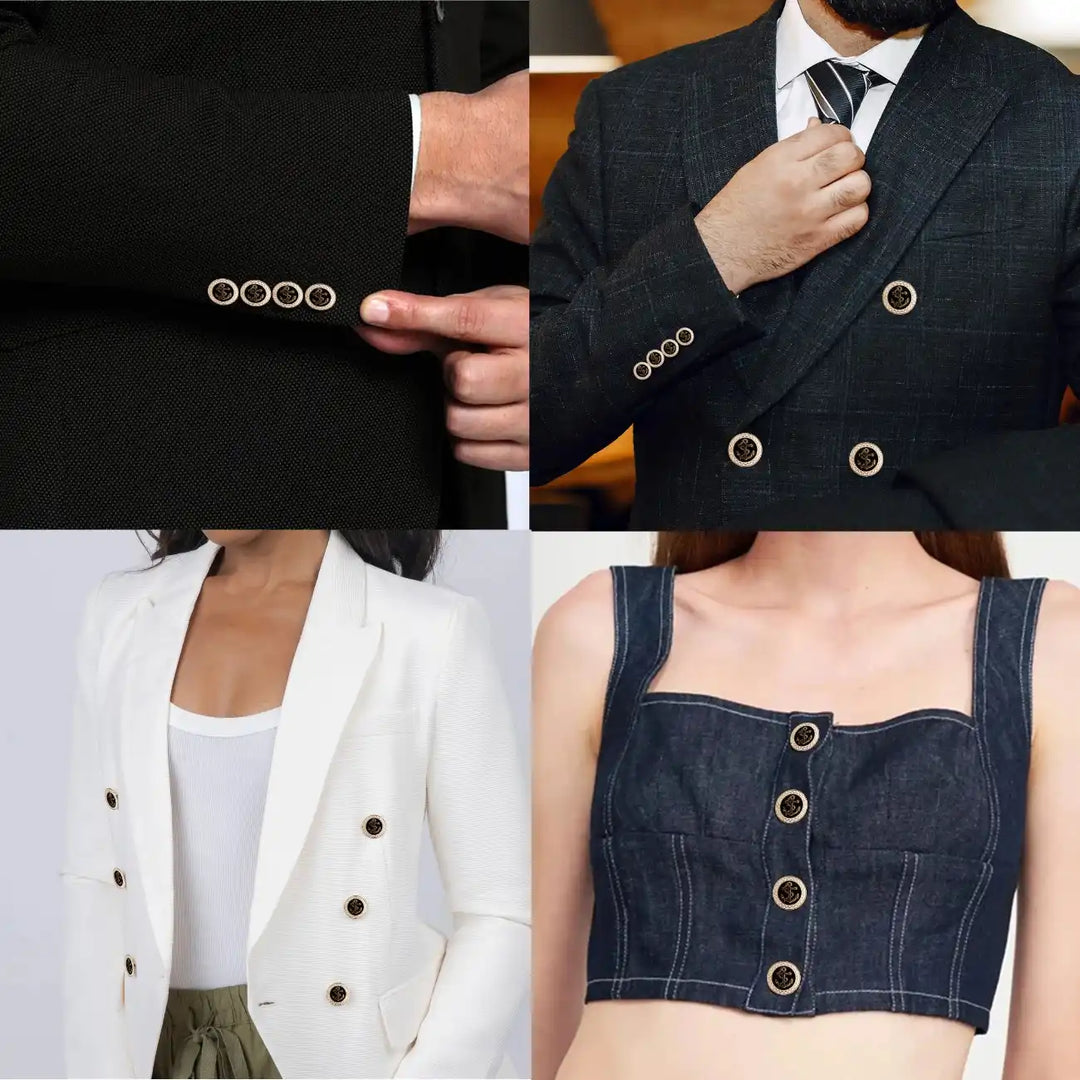 Gold and Black Anchor Metal Buttons | 18mm(28L) & 23mm(36L)