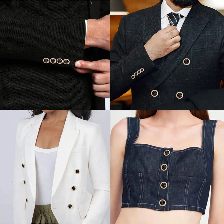 Gold and Black Anchor Metal Buttons | 18mm(28L) & 23mm(36L)