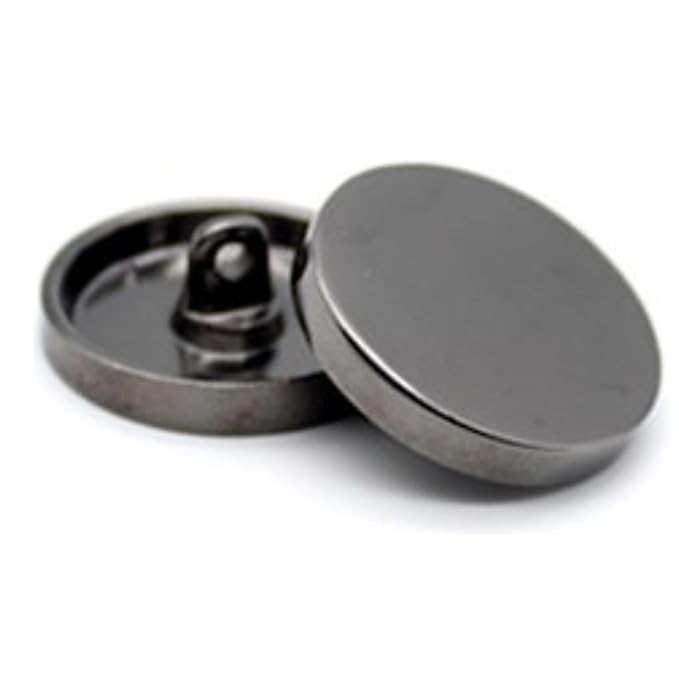 Silver Flat Metal Buttons(Pack of 8 Buttons)