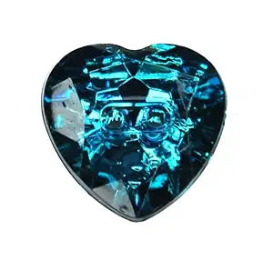 Radiant Blue Heart-Shaped Acrylic Buttons(Pack of 8 Buttons)