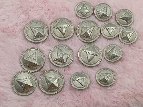 Metallic Pyramid Metal Buttons(8 Big + 8 Small)