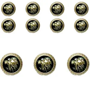 Golden Royal Roars Lion Abs Shank Buttons(8 Small + 3 Big)