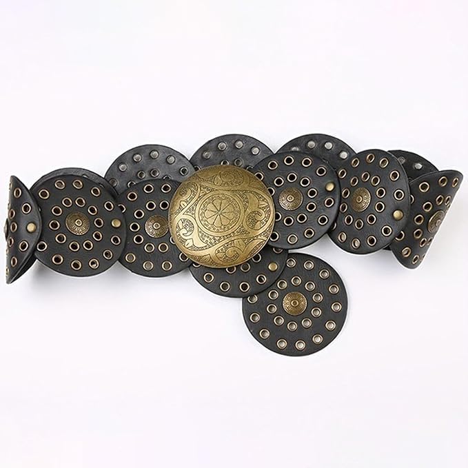 Two Design Metal Circular Hollow Design Moroccan Belt