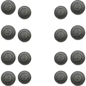 Silver Symphony Metal Buttons(Pack of 8 Buttons)