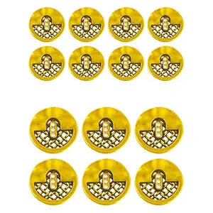 Circular Metal Buttons with Mesh Pattern