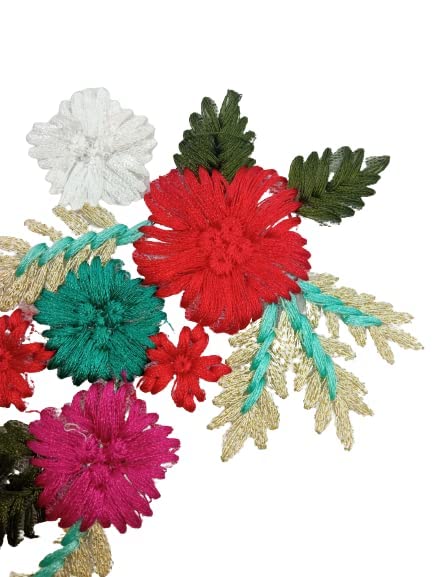 Multicoloured Flower Embroidered Sew On Patch