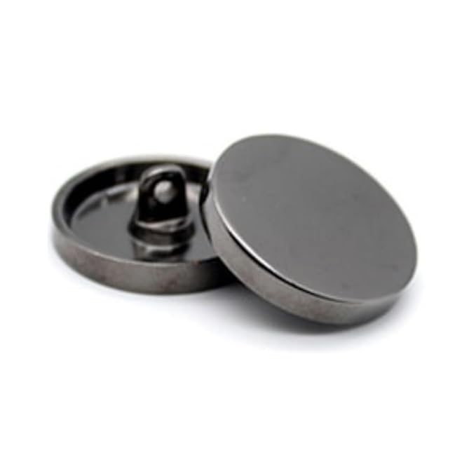 Silver Flat Metal Buttons(Pack of 8 Buttons)