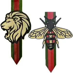 Lion and Bee Zardosi Patch