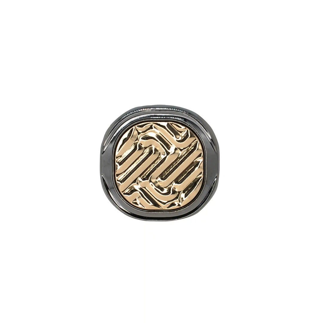 Metallic Herringbone Inlay Metal Buttons | 18mm (28L), 20mm (32L) & 23mm (36L)