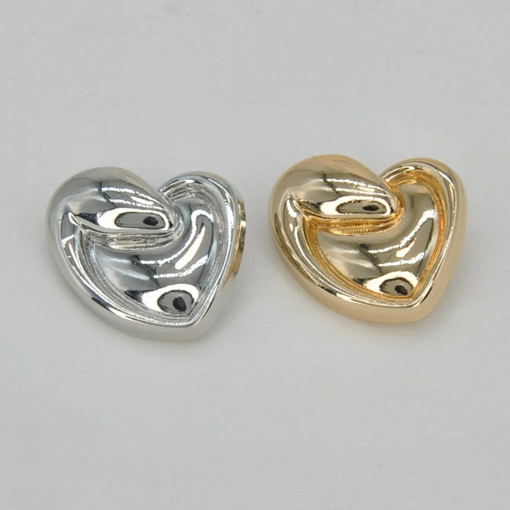Glossy Heart Twist Metal Button | 18mm (28L) & 23mm (36L)