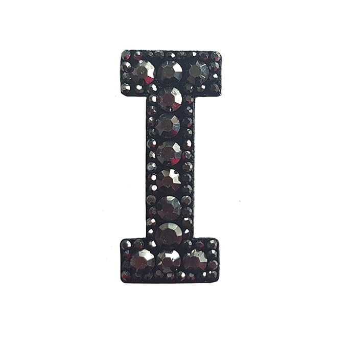 Letter N Black Rivet Hematite Hot fix Or Sew Patch