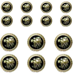 Golden Royal Roars Lion Abs Shank Buttons(8 Small + 6 Big)