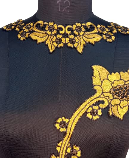 Golden Ornate Floral Neckline