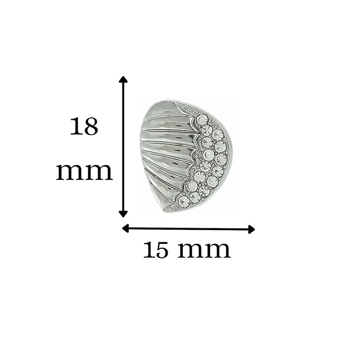 Intricate Seashell Design Metal Buttons(Pack of 8 Buttons)