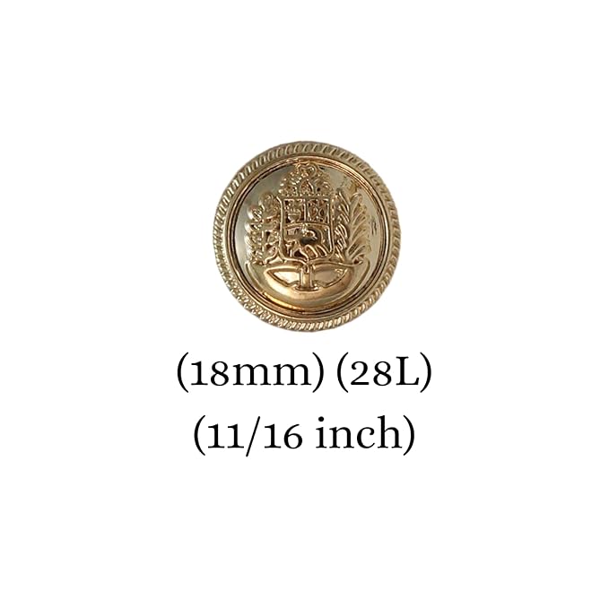 3D Shining Golden Metal Shank Button for Coat Blazer Suit, Sherwani, and Bandhgala Indian Dresses Sports Coat Uniform Jacket (Pack of 8 Small, Shining Gold)