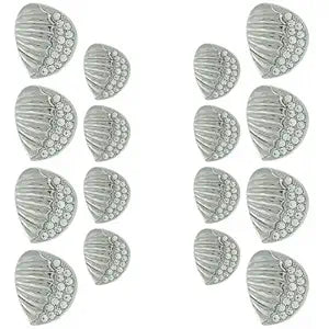 Intricate Seashell Design Metal Buttons(8 Big + 8 Small)