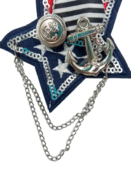 Anchor Star Sequins Brooch