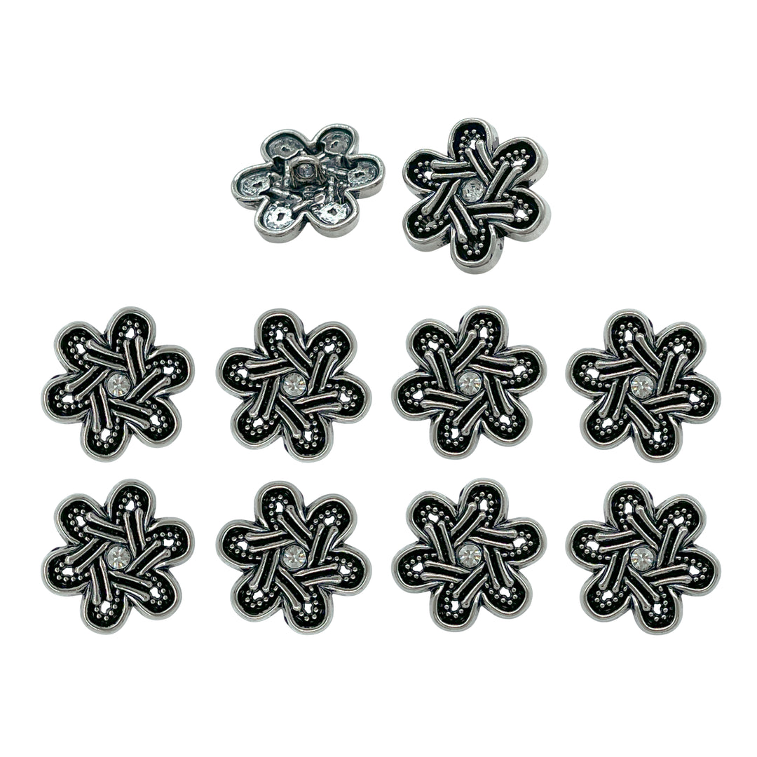 Elegant Ornate Flower Design Buttons for Apparel