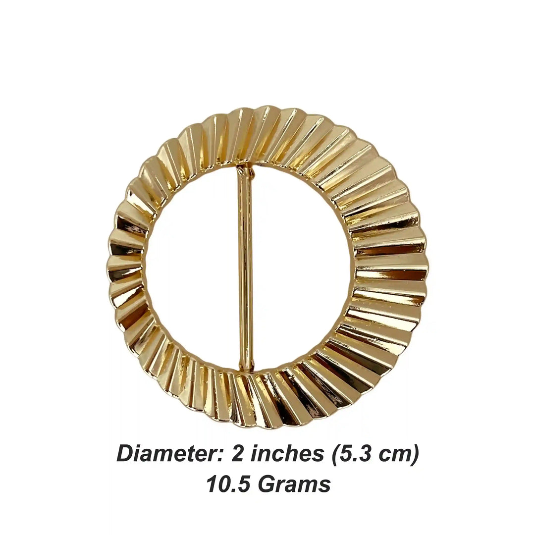 Ribbed Circular Metal Buckle