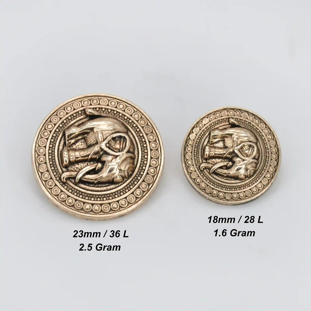 Antique Elephant Brooch & Button Combo Pack