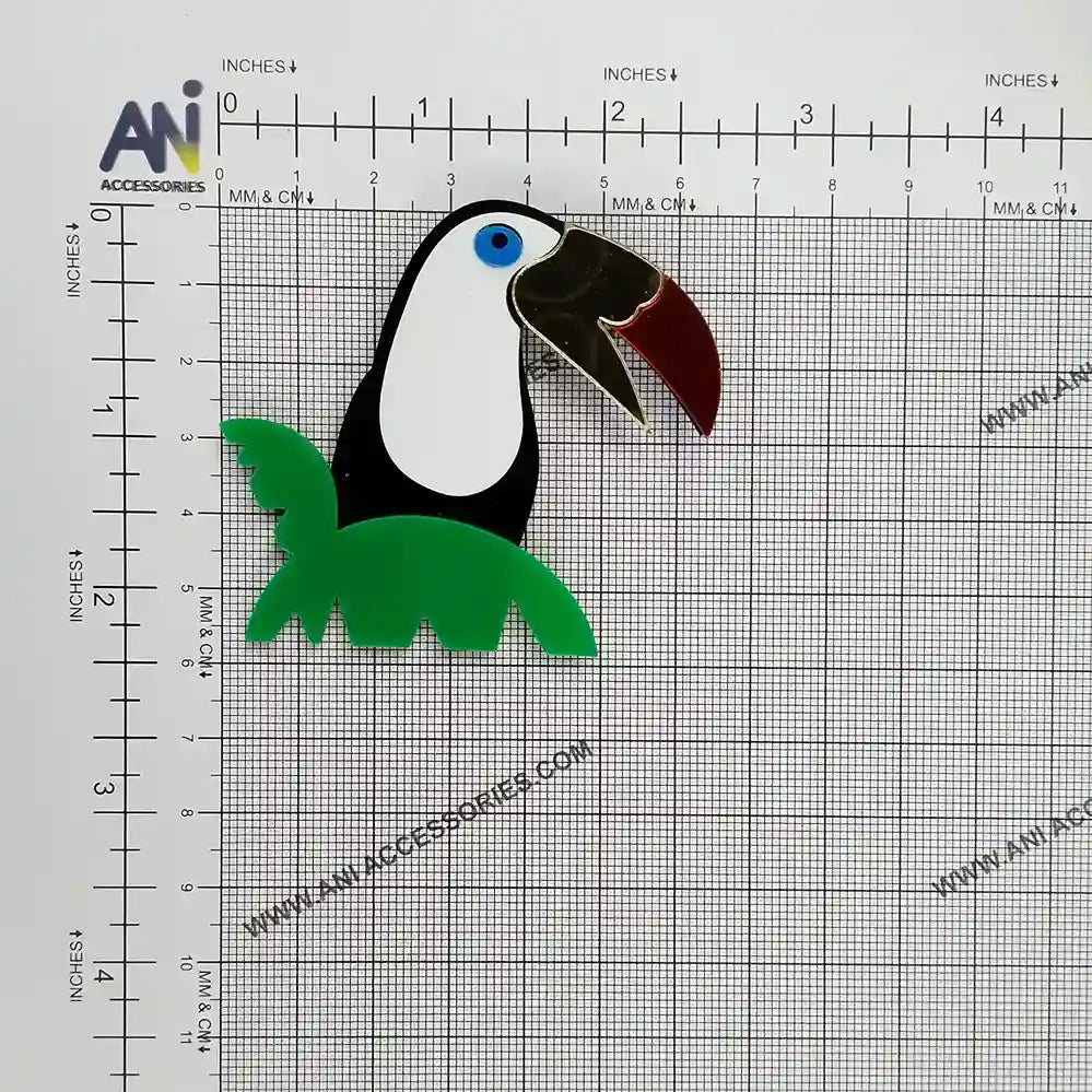 Stylized Toucan Brooch