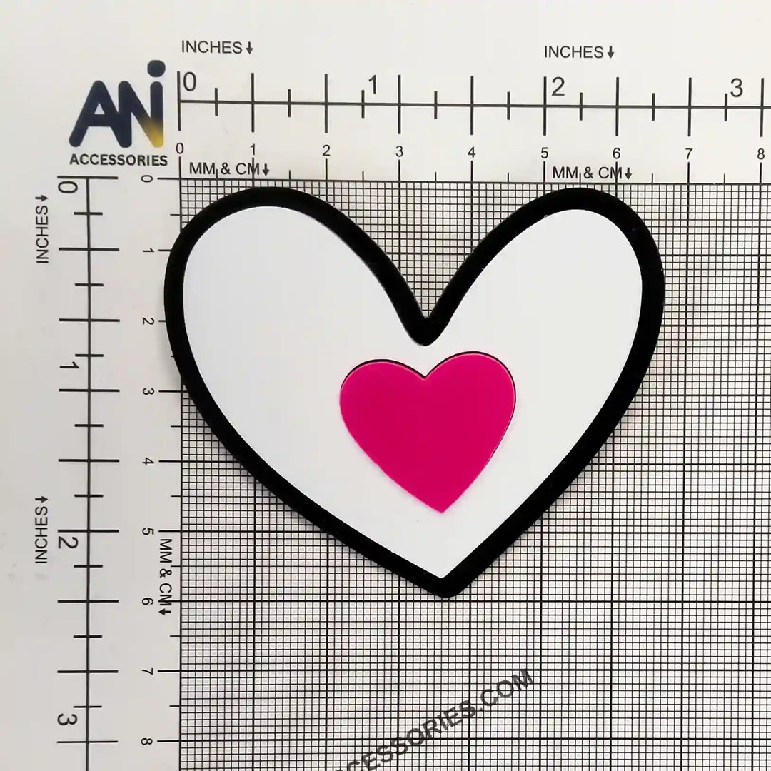 Acrylic Heart Brooch Pins