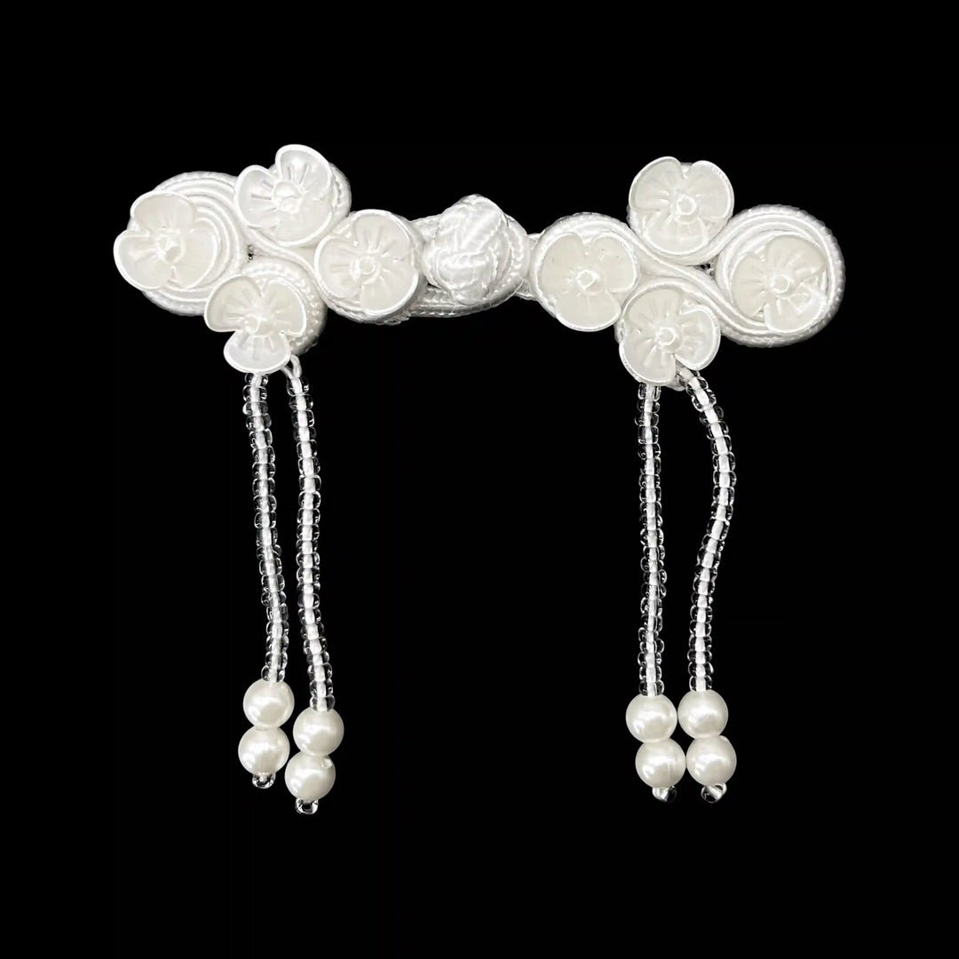 Floral Pearl Tassel Frog Closure Buttons