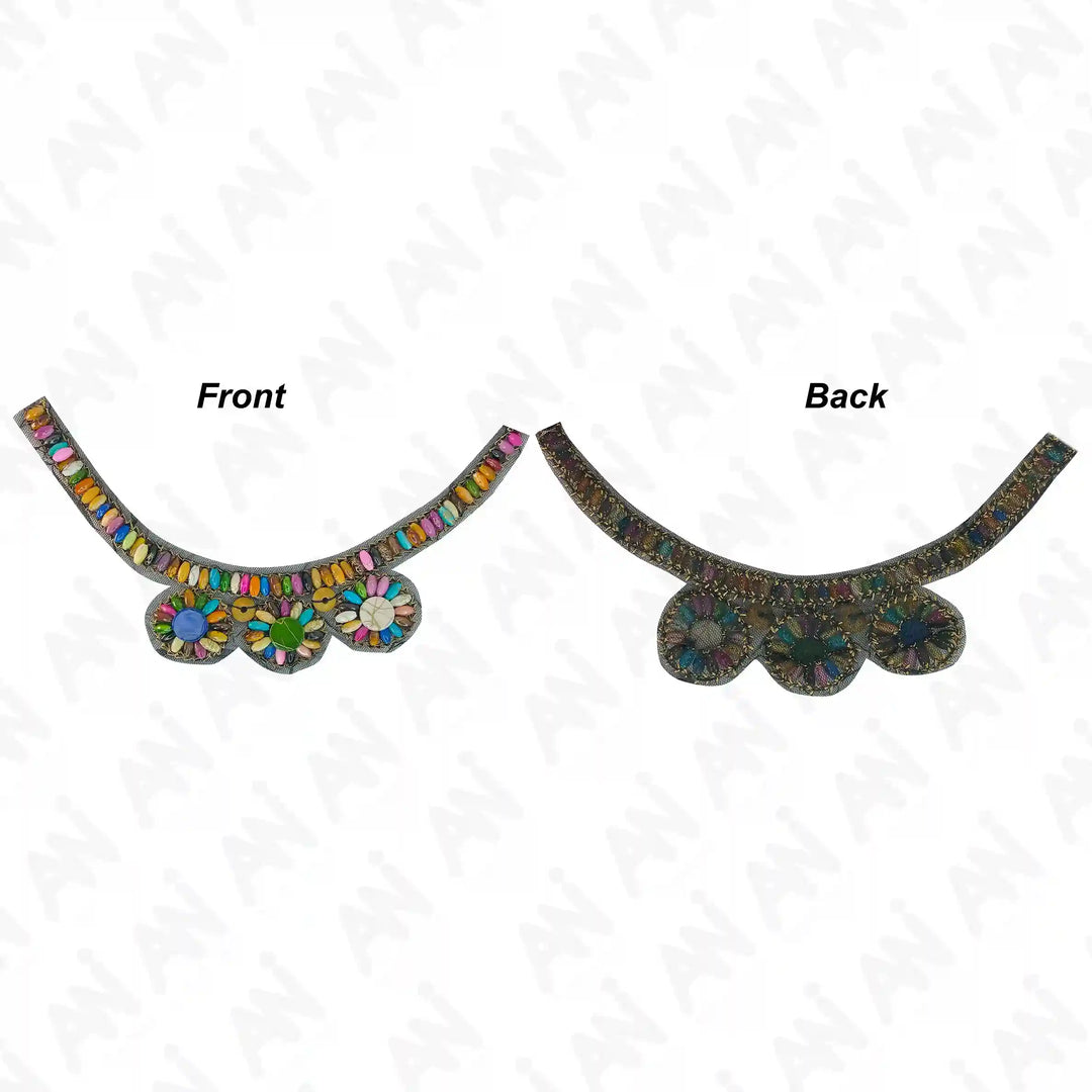 Multicolor Wood Beaded Neckline