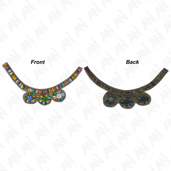 Multicolor Wood Beaded Neckline